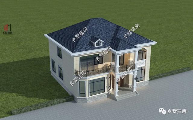 |13x14米浪漫简欧风别墅，攒几年钱就能建的农村好房子！