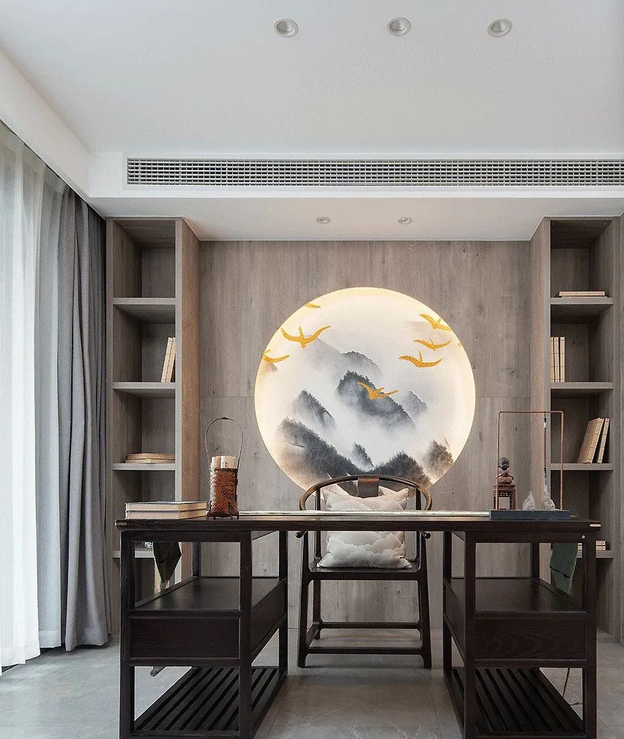 「」140㎡轻奢?新中式风格装修，纷繁都市中的诗意栖居！