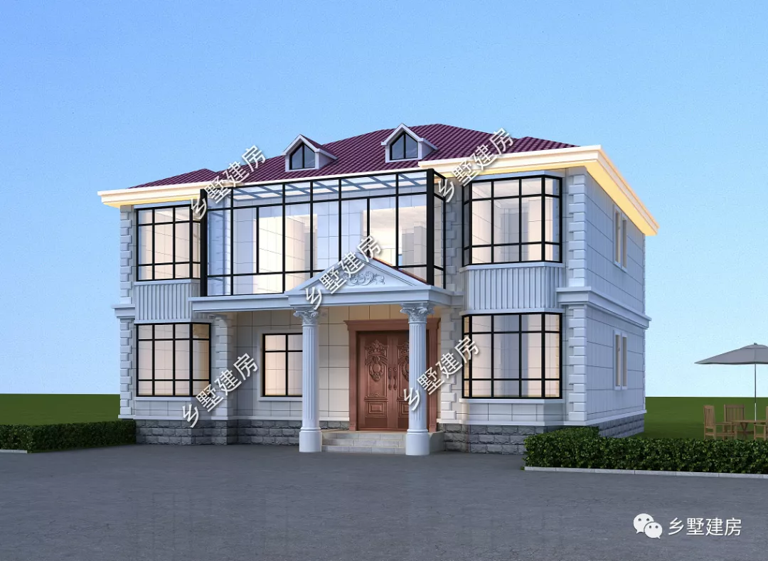 「魔力」彩色坡屋顶更具个性化,搭配简欧风格,这样的主流别墅谁不喜欢