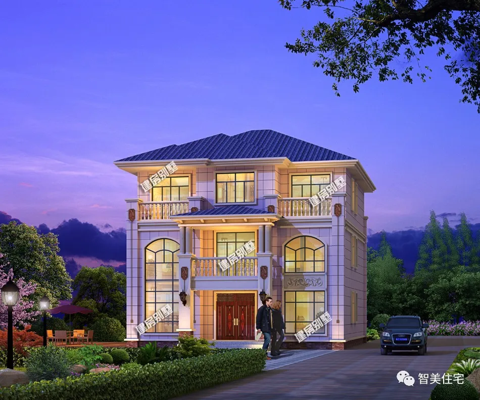 @6栋宽11.2米的农村别墅，简欧+新中式风格，无与伦比的美丽