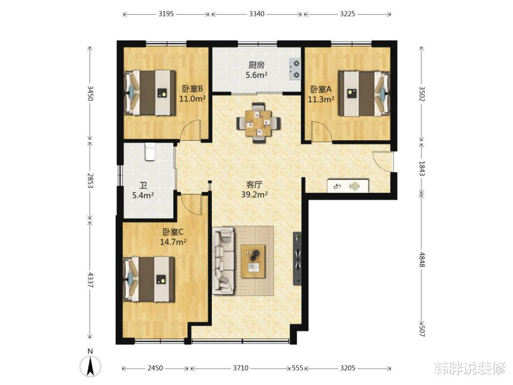 |104㎡三居室硬装花了8万，为了省钱自己清包，这算现代风格吗？