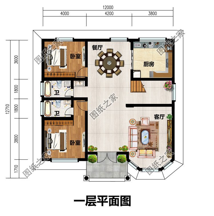 |带飘窗的农村自建房设计，增加空间感，住的更加舒适