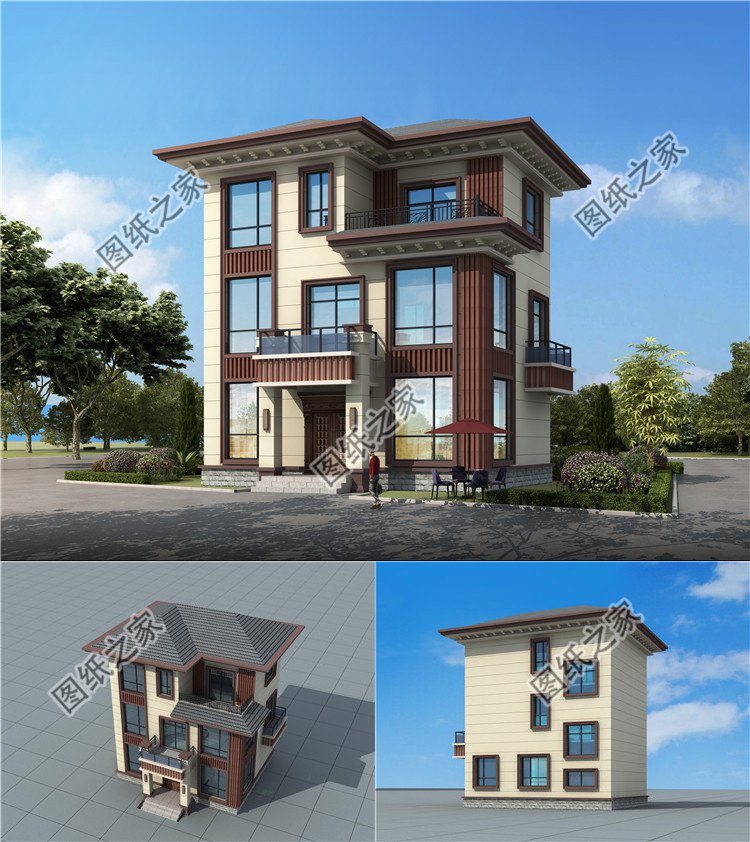 |占地90平方三层自建房设计，小户型不代表土气，这才适合农村建造
