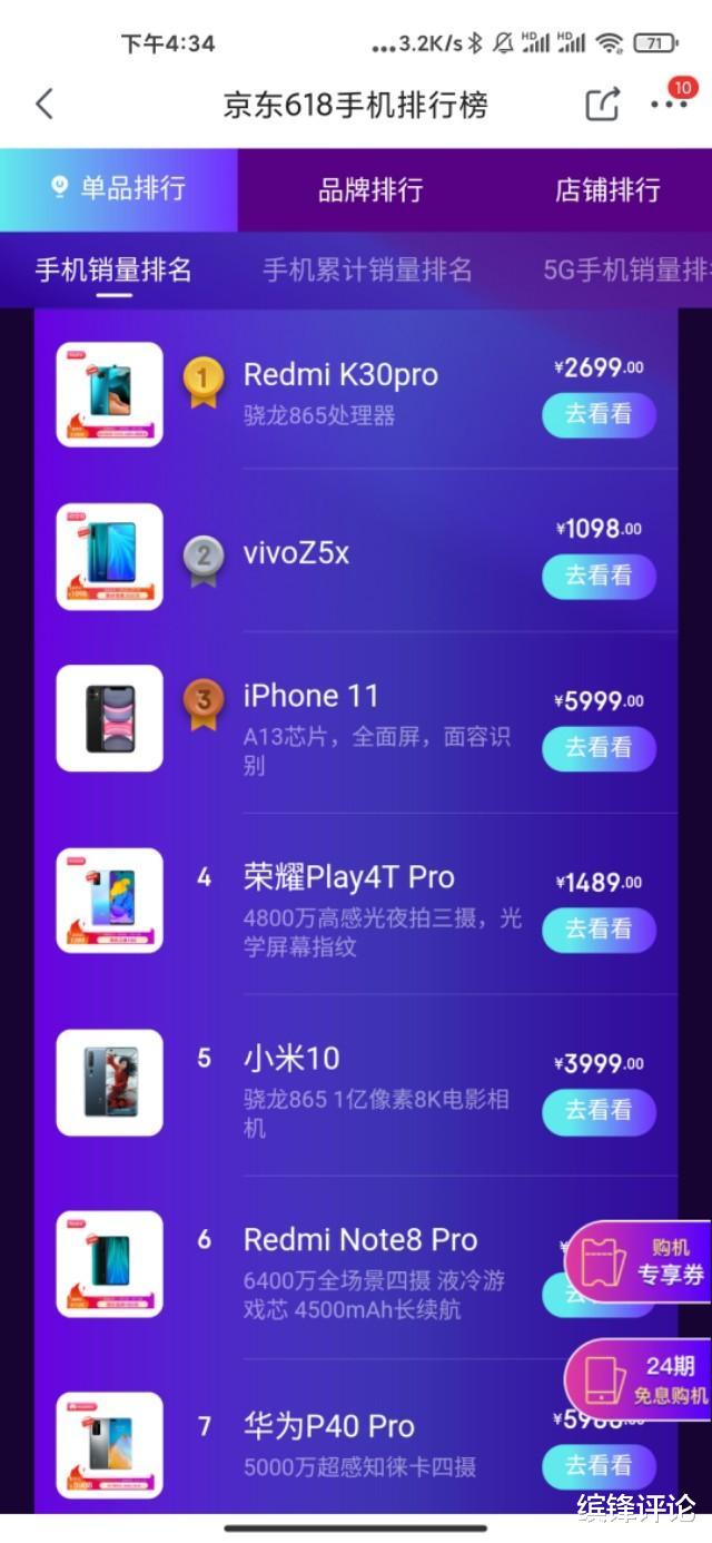 「小米科技」小米5G手机销量强势霸榜，RedmiK30Pro一骑绝尘，不愧是5G先锋！