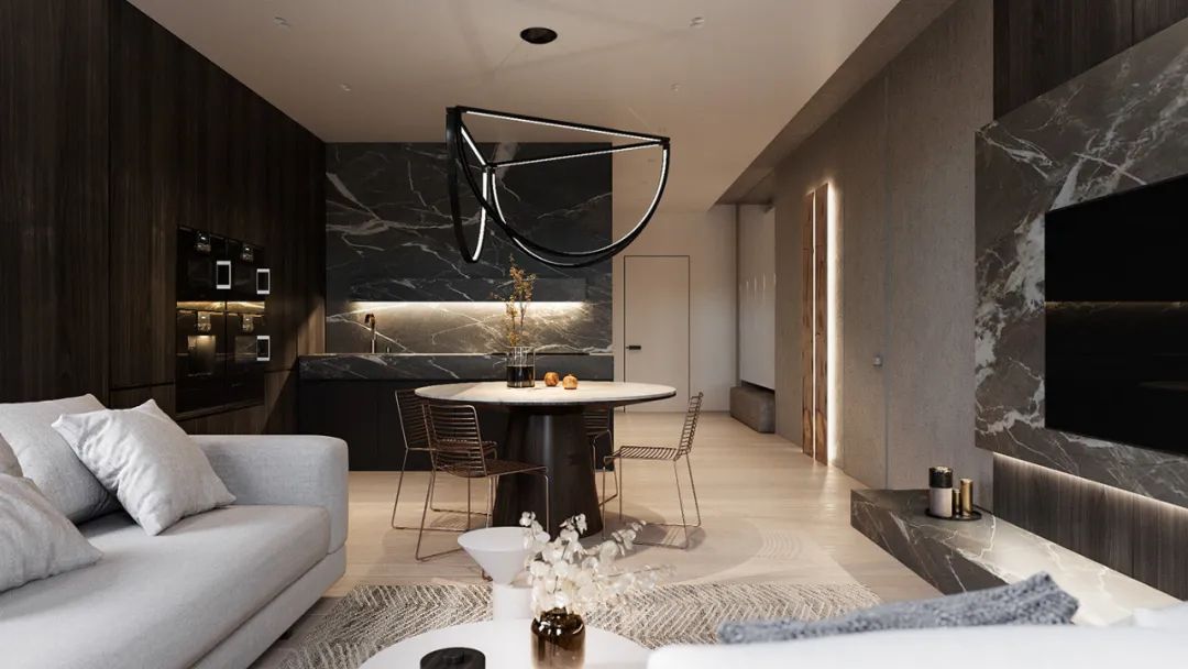 |高级灰+轻奢，120㎡现代私宅