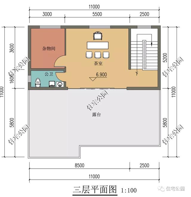 ：现代美宅11×11米，挑空客厅+观景露台+舒适套卧