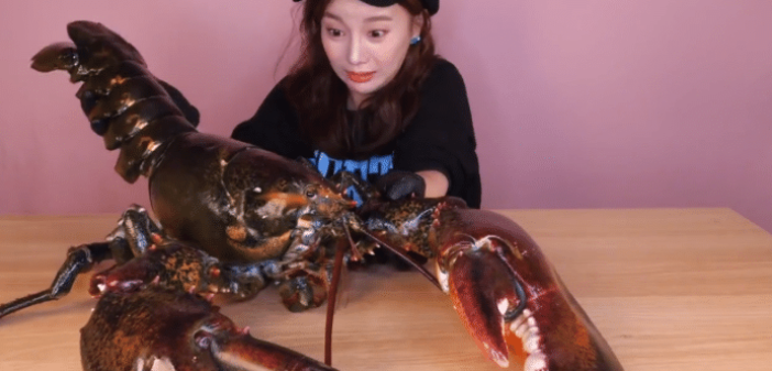 龙虾|大胃王挑战50斤“龙虾”，掰开后肉却不对劲，网友：吃不起别装！