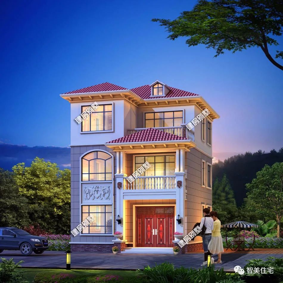 |小面宽设计的两栋别墅,宅基地没优势,更需要选个好户型