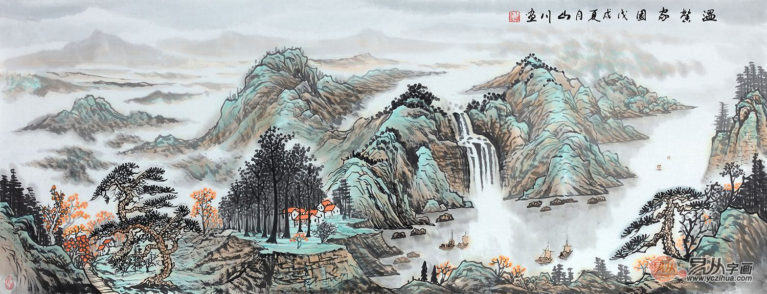 「山水画」居家装饰挂画分享，美不胜收的国画山水