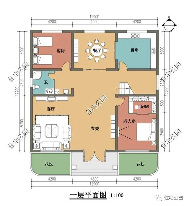 ▲12×12米农村欧式美宅，户型方正，实用经济