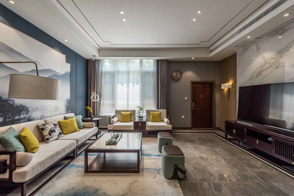 『』现代优雅的别墅，装成新中式风格，静谧舒适、雅致禅意的生活