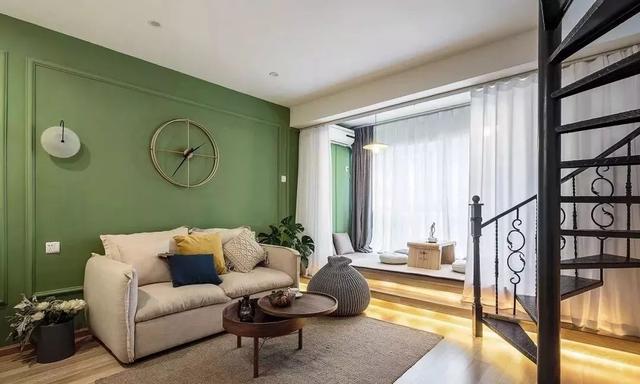 |38平方小复式单身公寓，有点轻奢的北欧风