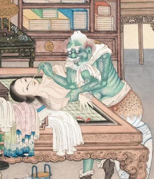 [蒲松龄]清朝一幅无名女鬼图，放大10倍看看她在做什么？网友：不敢仔细看