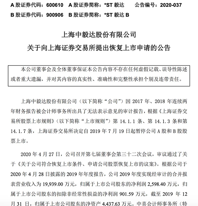 「ETF」7万股东盼来希望！暂停上市近10个月后，中毅达王者归来？