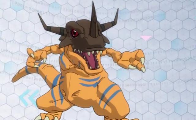 亚古兽进化成为暴龙兽第1种形态,就是在第1部出现的经典形象,黄色的