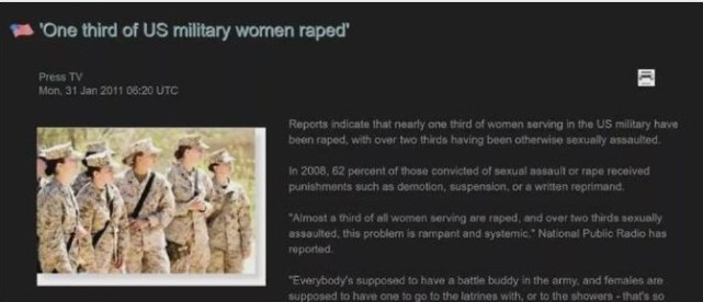 美军|3000多名美国女兵阿富汗遭侵犯，海军成重灾区，大量女兵舰上怀孕