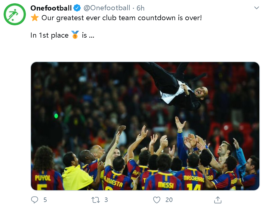 广州恒大▲外媒评五大最强俱乐部：五年四夺欧冠皇马无缘，瓜帅巴萨登顶！