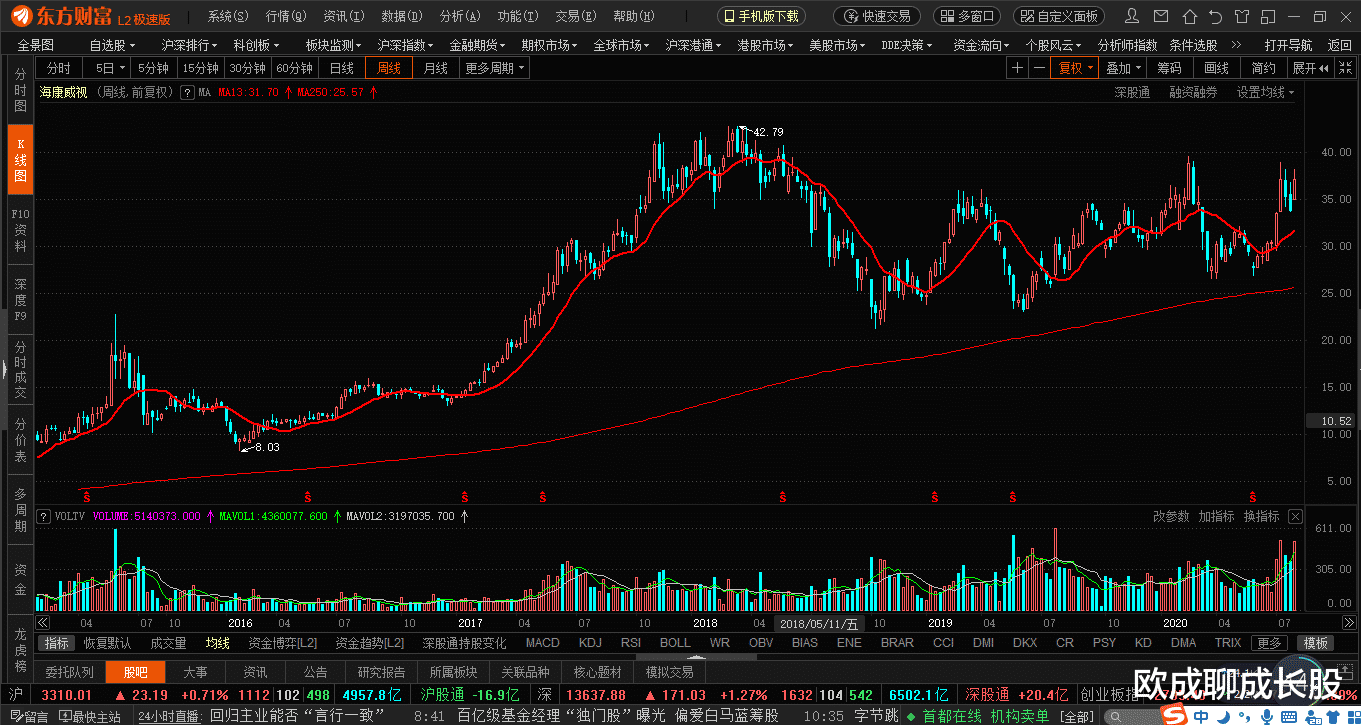 海康威视|高盛和中信证券加仓海康威视,股价被严重低估,未来至少翻倍一倍