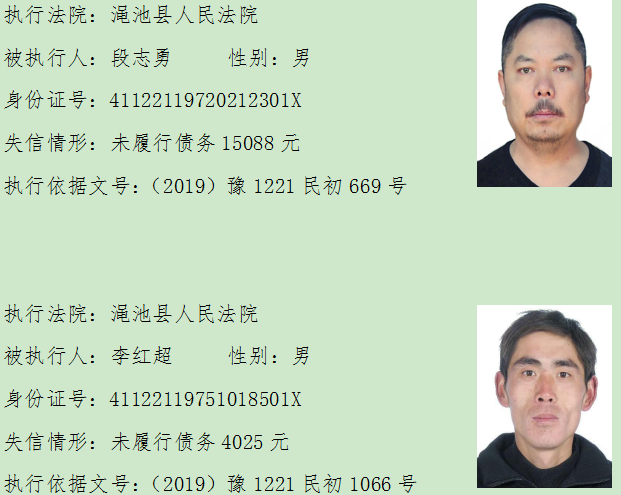 失信被执行人@注意这些人！他们是失信被执行人！