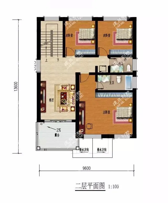 『』小面宽设计的两栋二层别墅，老家宅基地不够大，这样建美观实用