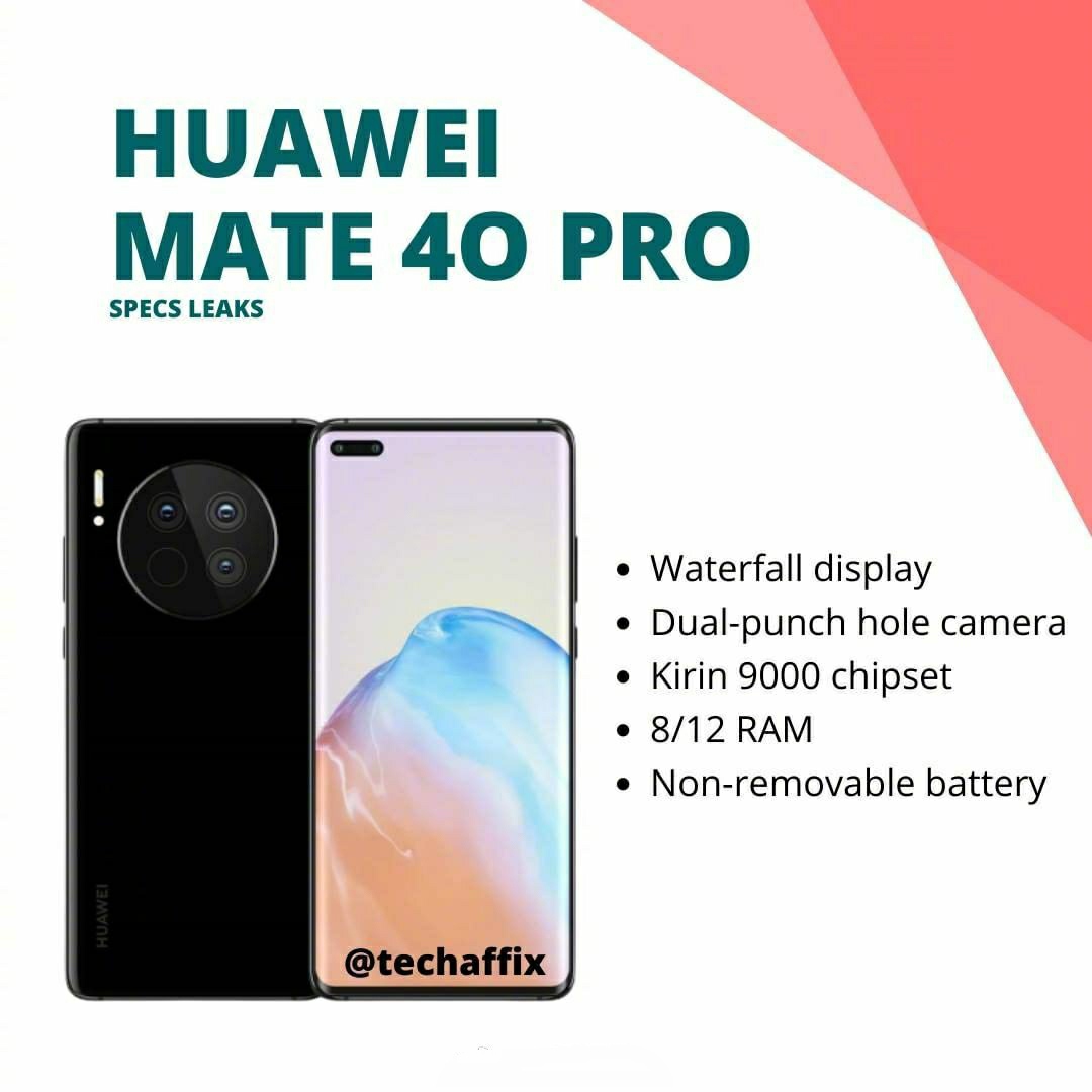 华为mate 40|比屏下镜头技术更高！华为mate 40系列参数曝光，或使用液态镜头