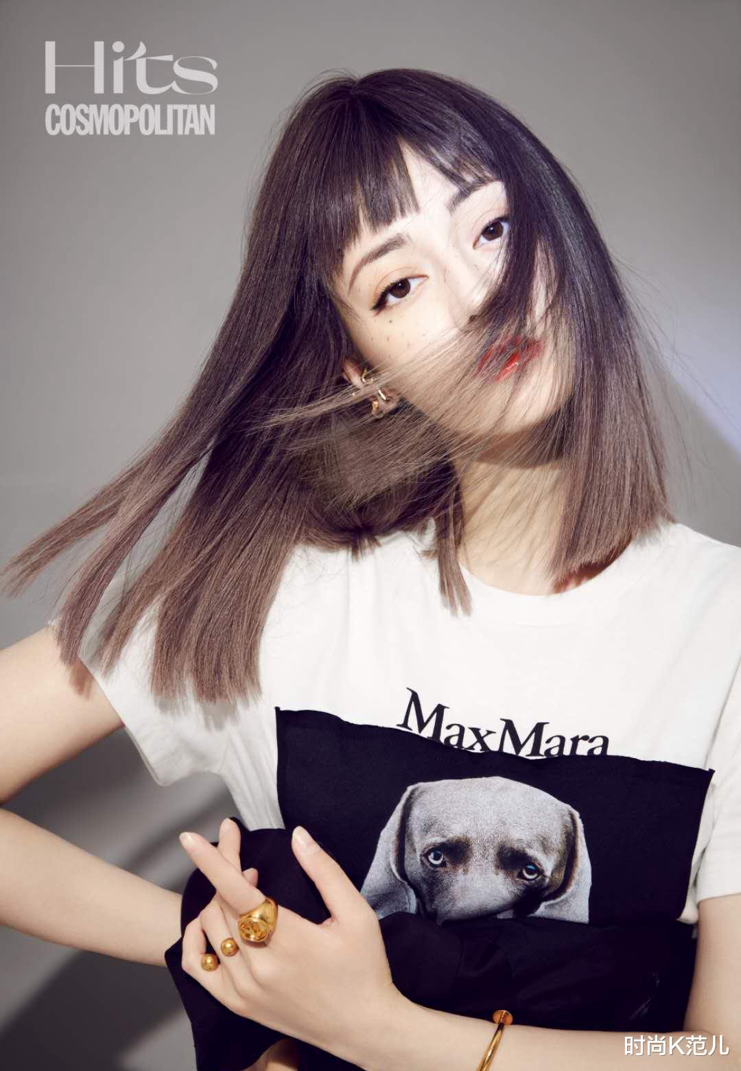 [迪丽热巴]迪丽热巴换新发型拍大片，剪齐刘海气质又减龄，美得焕然一新了