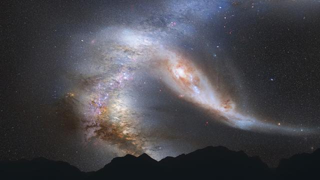 银河系|银河系和仙女座星系碰撞，夜空看起来像这样，只是地球能幸存吗？