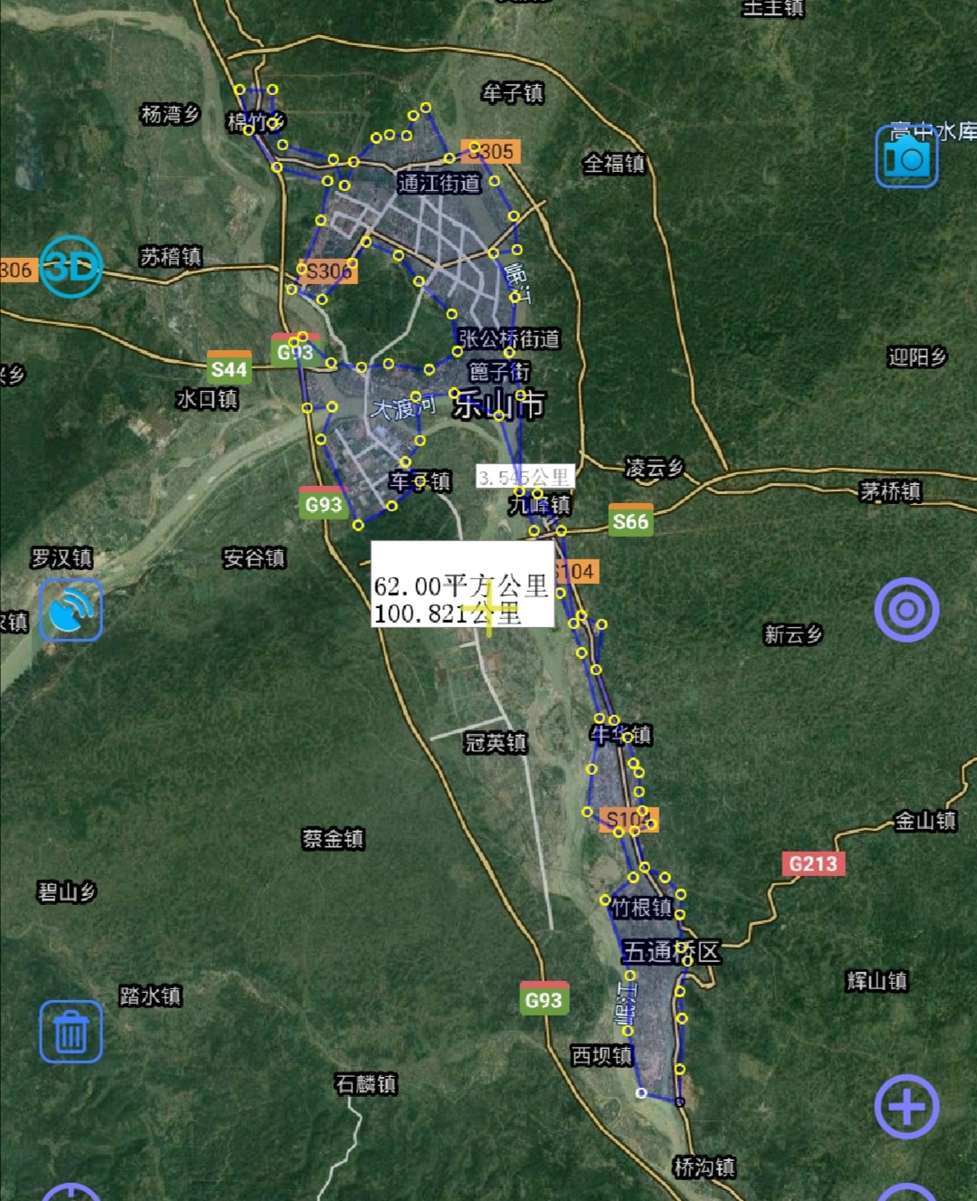 「乐山」乐山市各区县城区面积，峨眉山夹江大，犍为井研中，沐川马峨边小