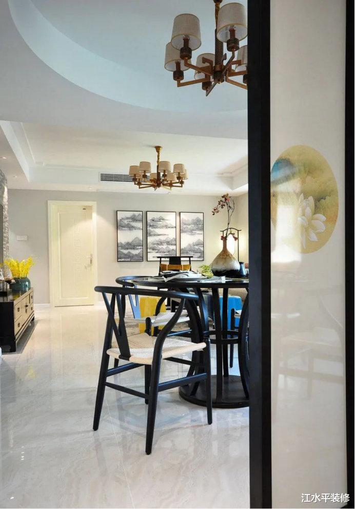 『』简约新中式装修效果图，120平的三居室，不负岁月静好