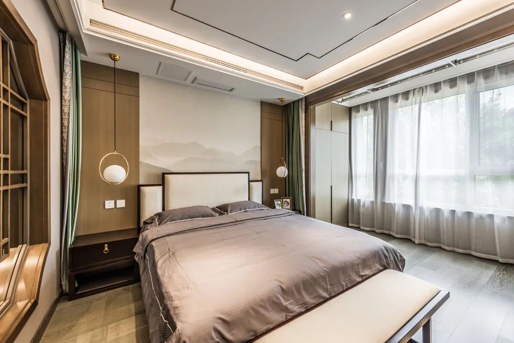 『』现代优雅的别墅，装成新中式风格，静谧舒适、雅致禅意的生活