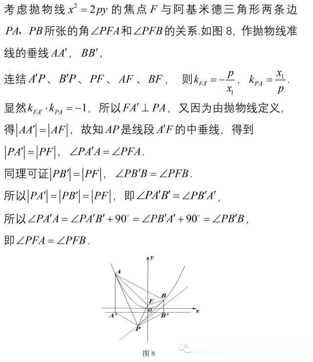 阿基米德：高考数学命题的一个藏宝库----阿基米德三角形