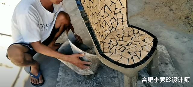 「」旧塑料椅现浇一遍水泥，外面铺上碎瓷砖，结结实实能够承重200斤