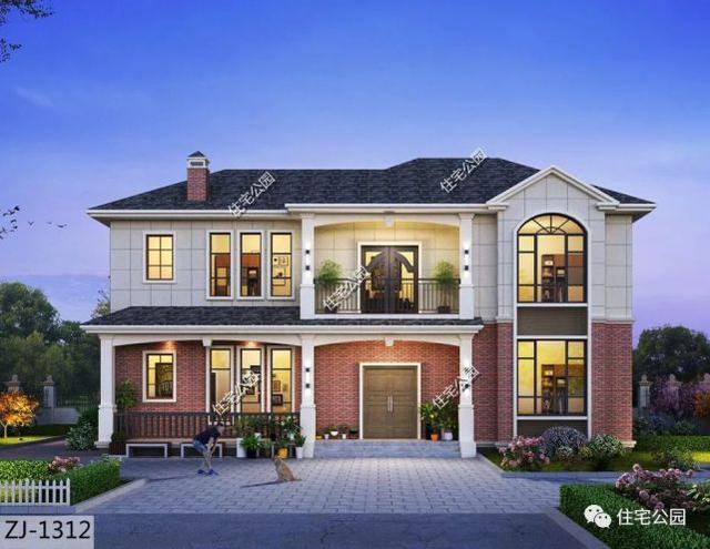 |火炕卧室+堂屋，16×10米田园风二层洋楼