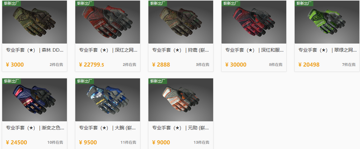 |CSGO-2020.8.29号丨拳套皮肤崭新出厂价格一栏丨一期一更