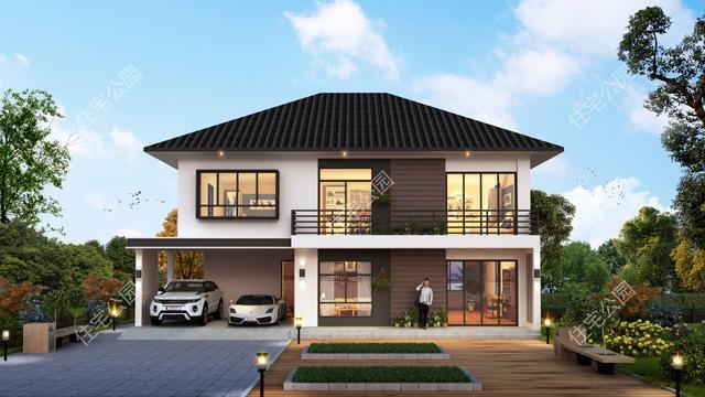 |车子买不起,车库必须有,8套带车库农村自建房图纸分享