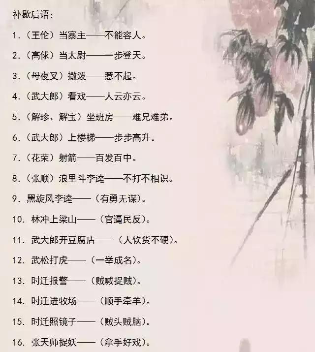 []300道四大名著常识考题汇总，给孩子打印一份，考试再也不丢分！