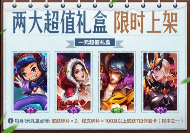 【五虎将】1号王者更新0.9G，两款限定皮肤下架，史诗皮肤四选一