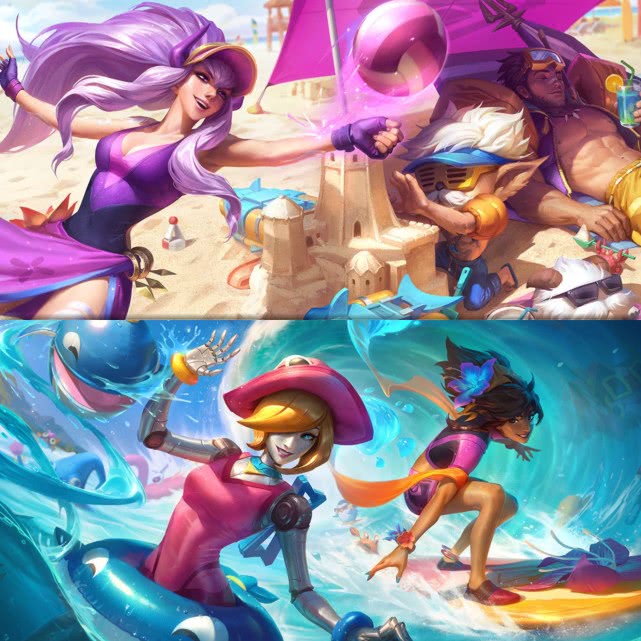 岩雀■LOL:夏日经典皮肤回归,岩雀学会冲浪,泳池派对属于这五位英雄