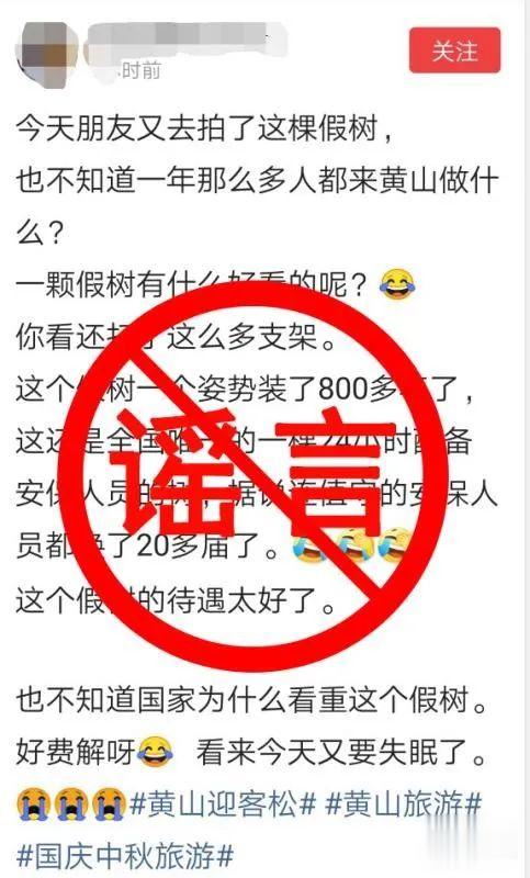 沈阳晚报|黄山迎客松是塑料的？官方回应了