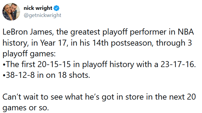 勒布朗·詹姆斯|定义伟大！詹姆斯38+12+8连超乔丹！刷新季后赛“最老”纪录