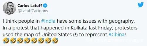 海啸|印度民众发起\反华\游行，拿出张美国地图…