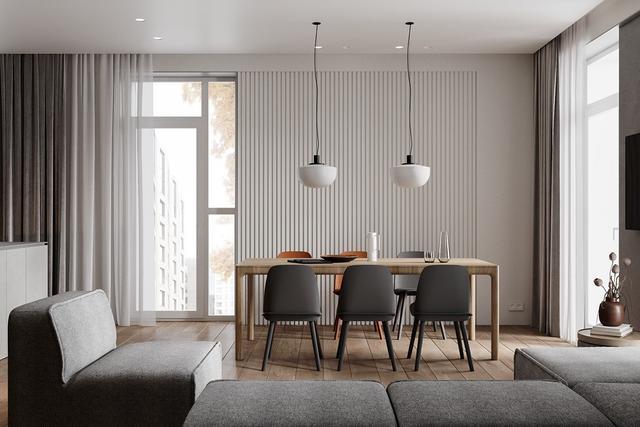 |当现代极简，遇见北欧风，115㎡的私宅设计，入户便有诗意之感