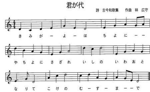 日本国歌只有28个字，将它翻译成汉语后，才知道日本人说的是什么