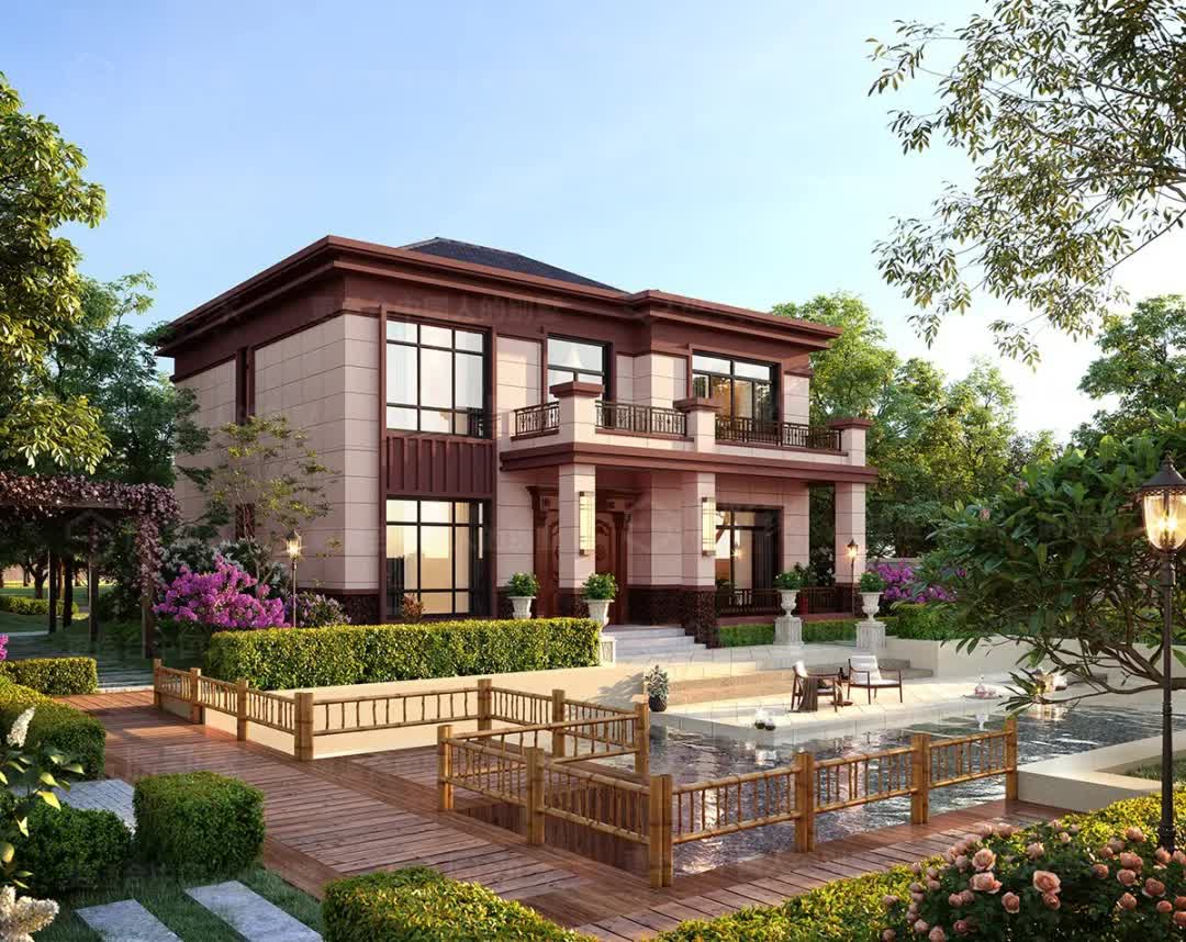 |8款二层农村别墅：中式+新中式风格