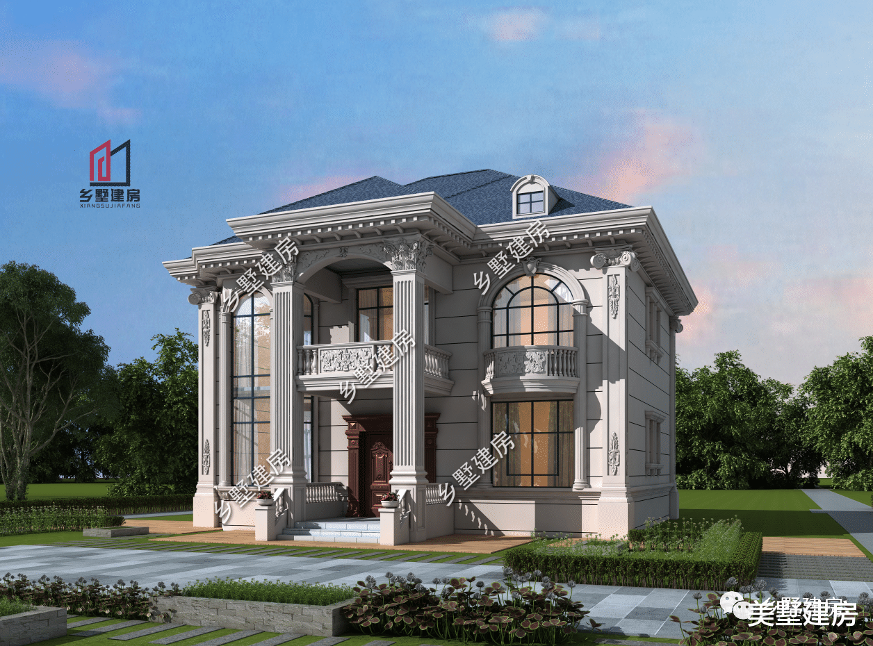 |挑空客厅+多卧室户型，这栋内外皆欧式的二层洋房，你心动了吗？