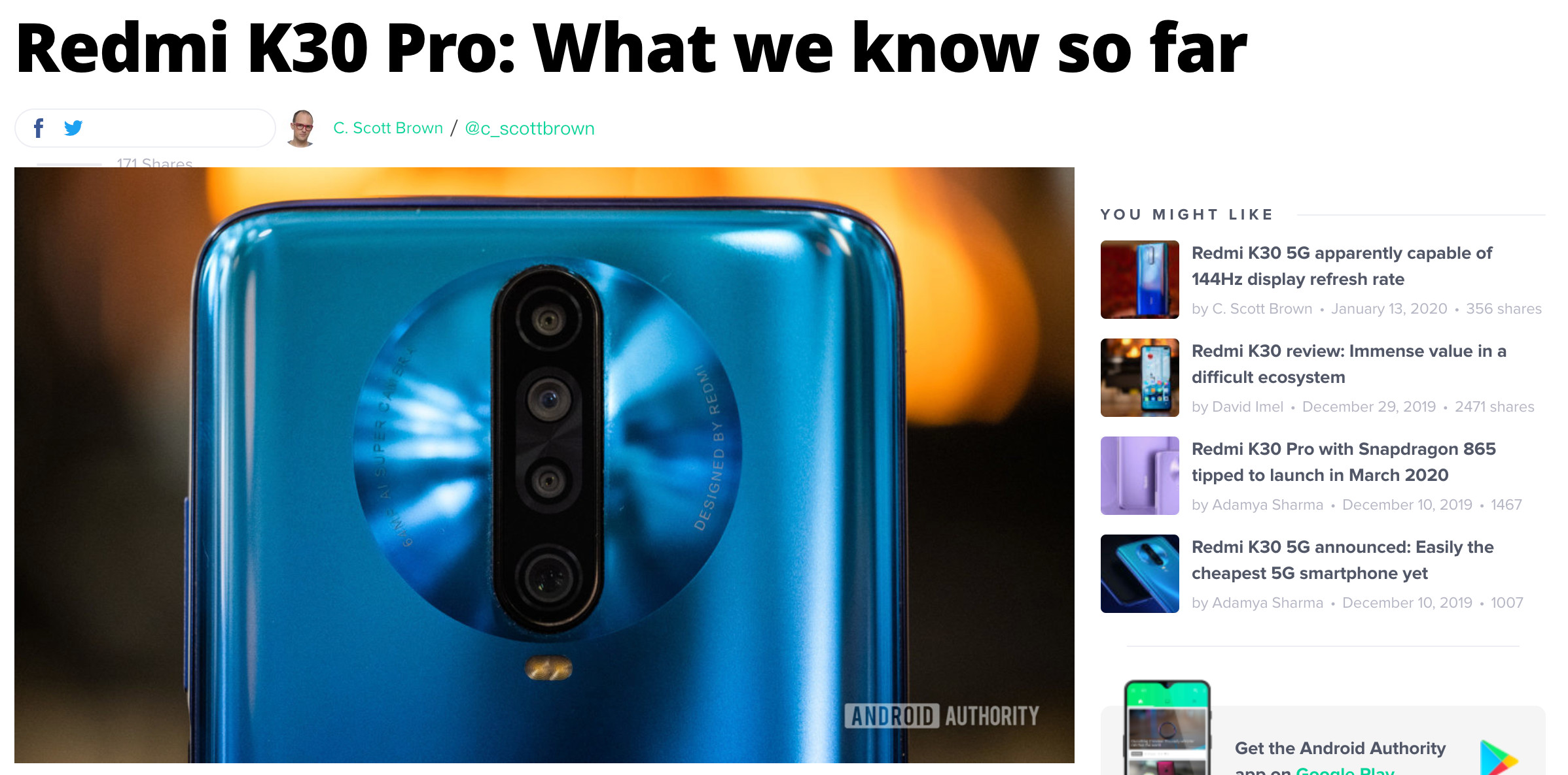 华为P40高清渲染图曝光；Redmi K30 Pro或采用天玑1000L处理器