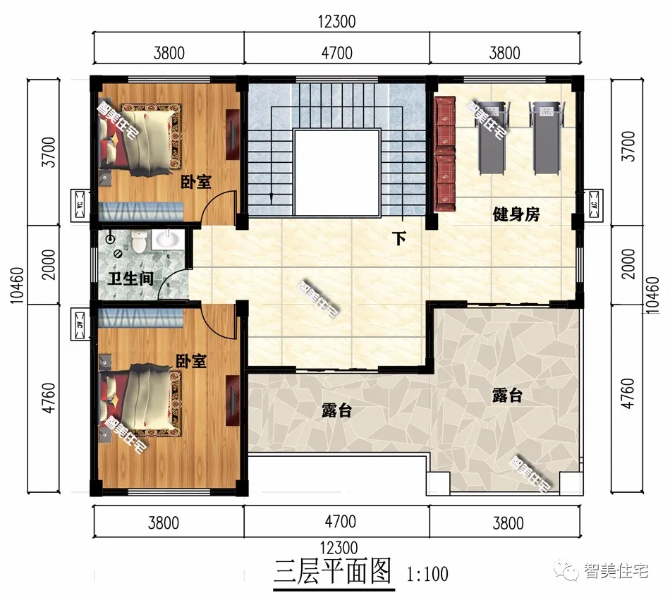 ▲带附房设计的两栋别墅，宅基地大就是好，建房跟着想法走