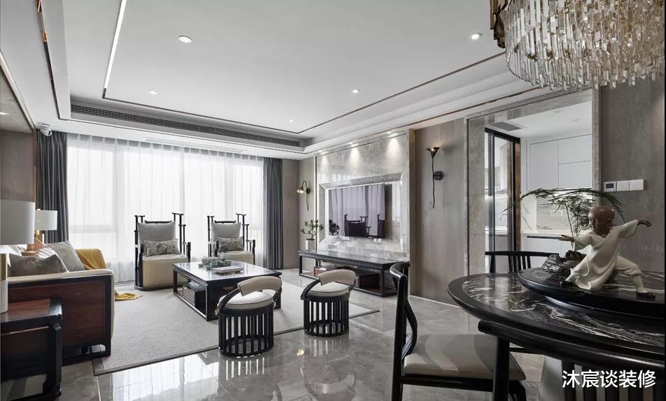 |一家四口新房，新中式搭配现代轻奢元素，室内惊艳无比，很上档次