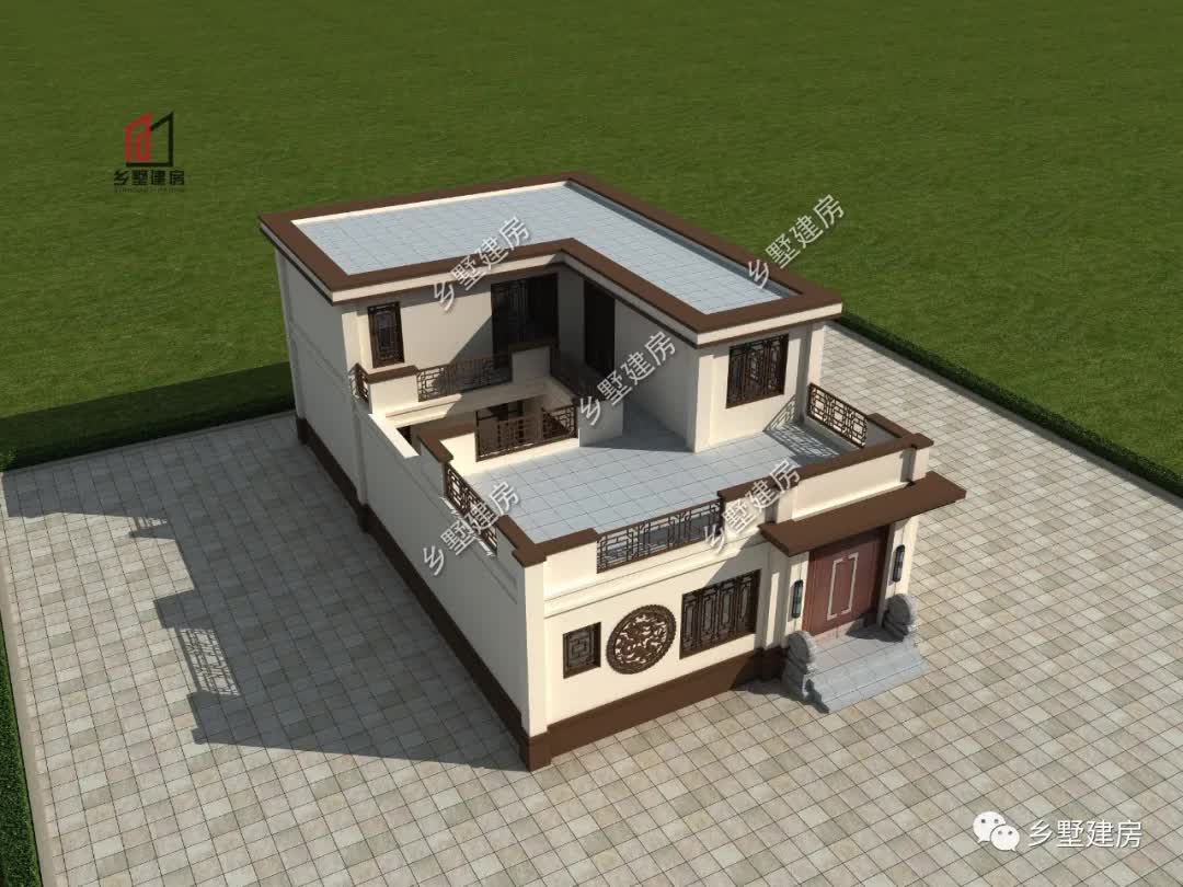 |9.7X16.7米现代中式合院，多元素搭配，独具一格的美