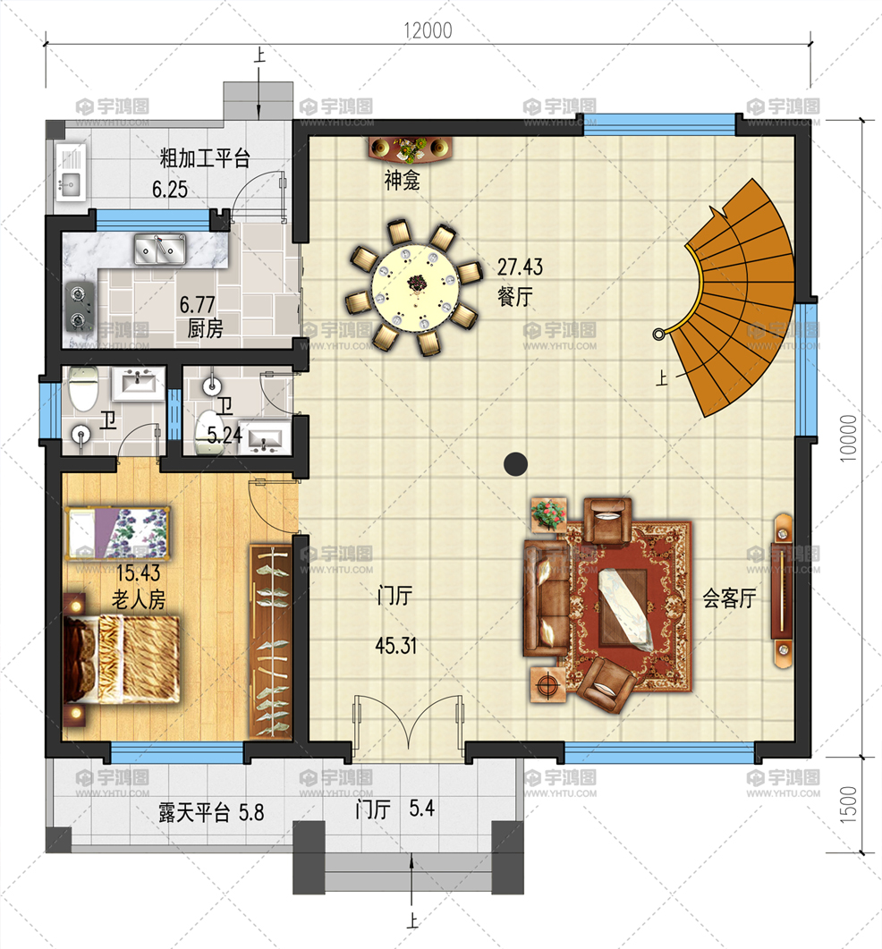 「」【建房案例】一百二十平带复式客厅的农村别墅，你值得拥有！